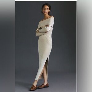 Anthropologie off the shoulder midi dress